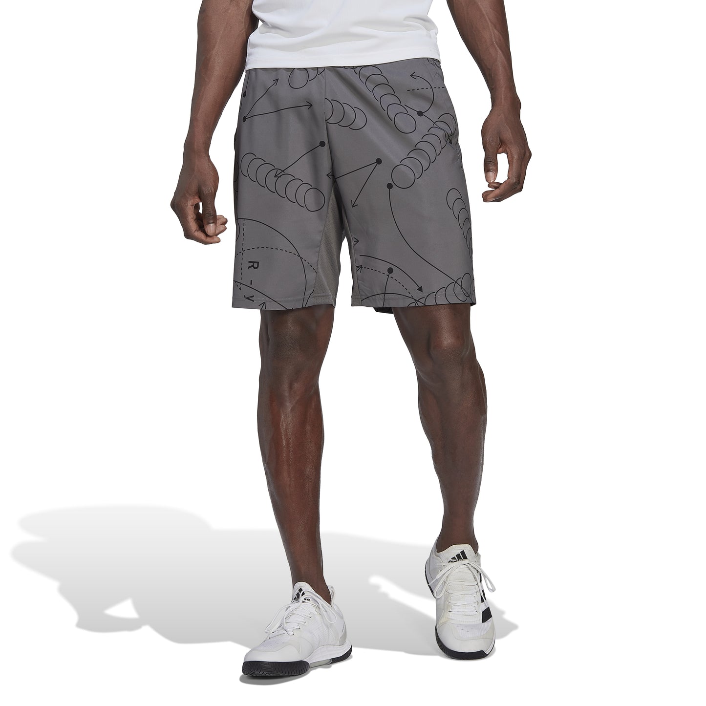 adidas Men's Shorts Club Graphic - Grey HC8491