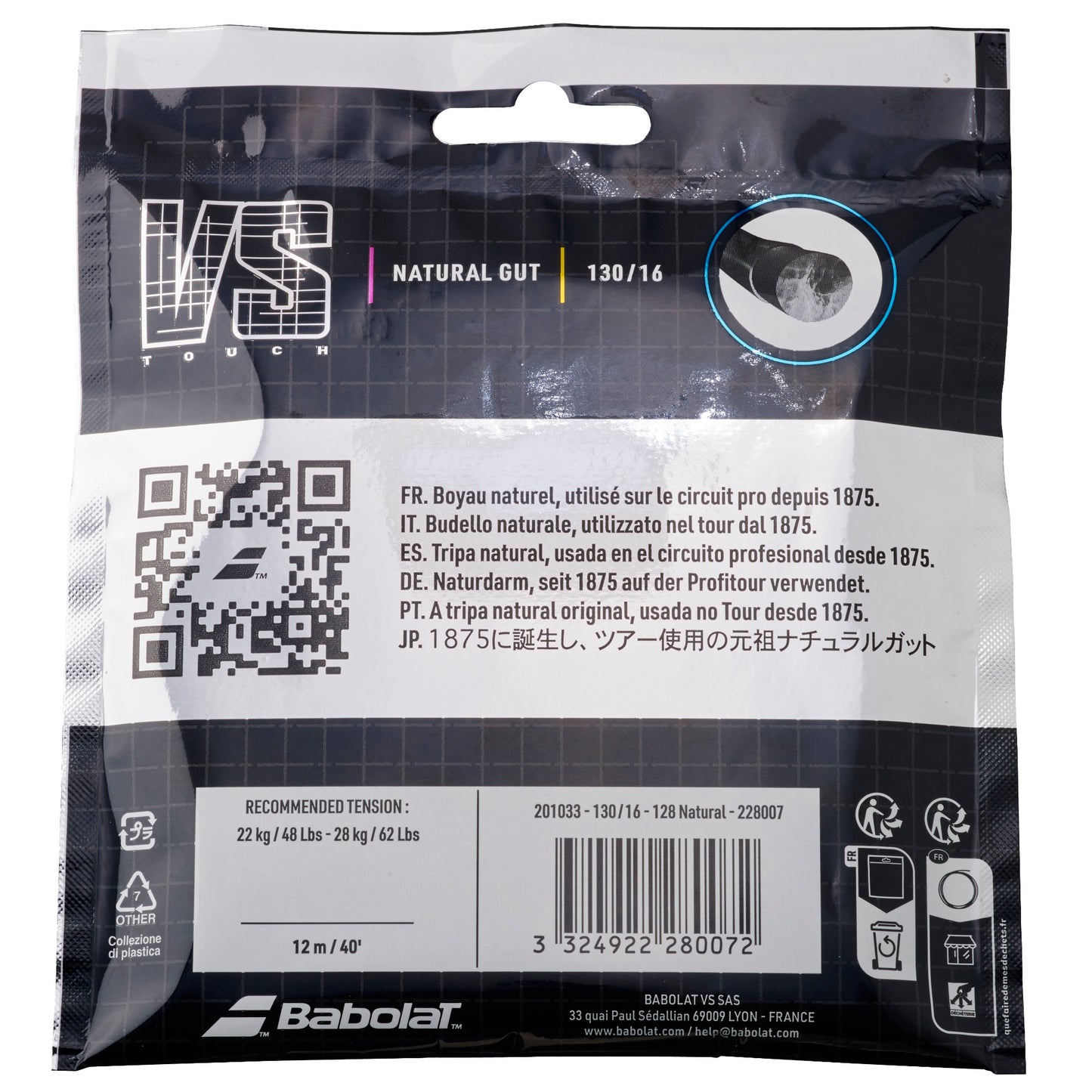 Babolat Touch VS Natural Gut 150th Tennis String