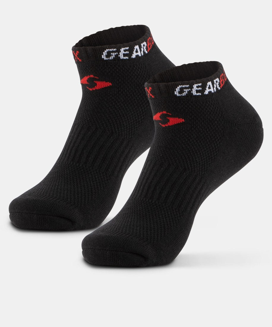 Gearbox No-Show Socks - Black/Red/White