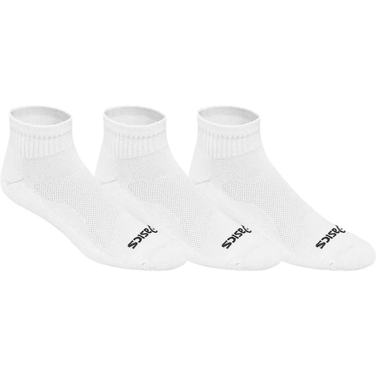 Asics Men's Cushion quarter-cut 3 pairs socks - White