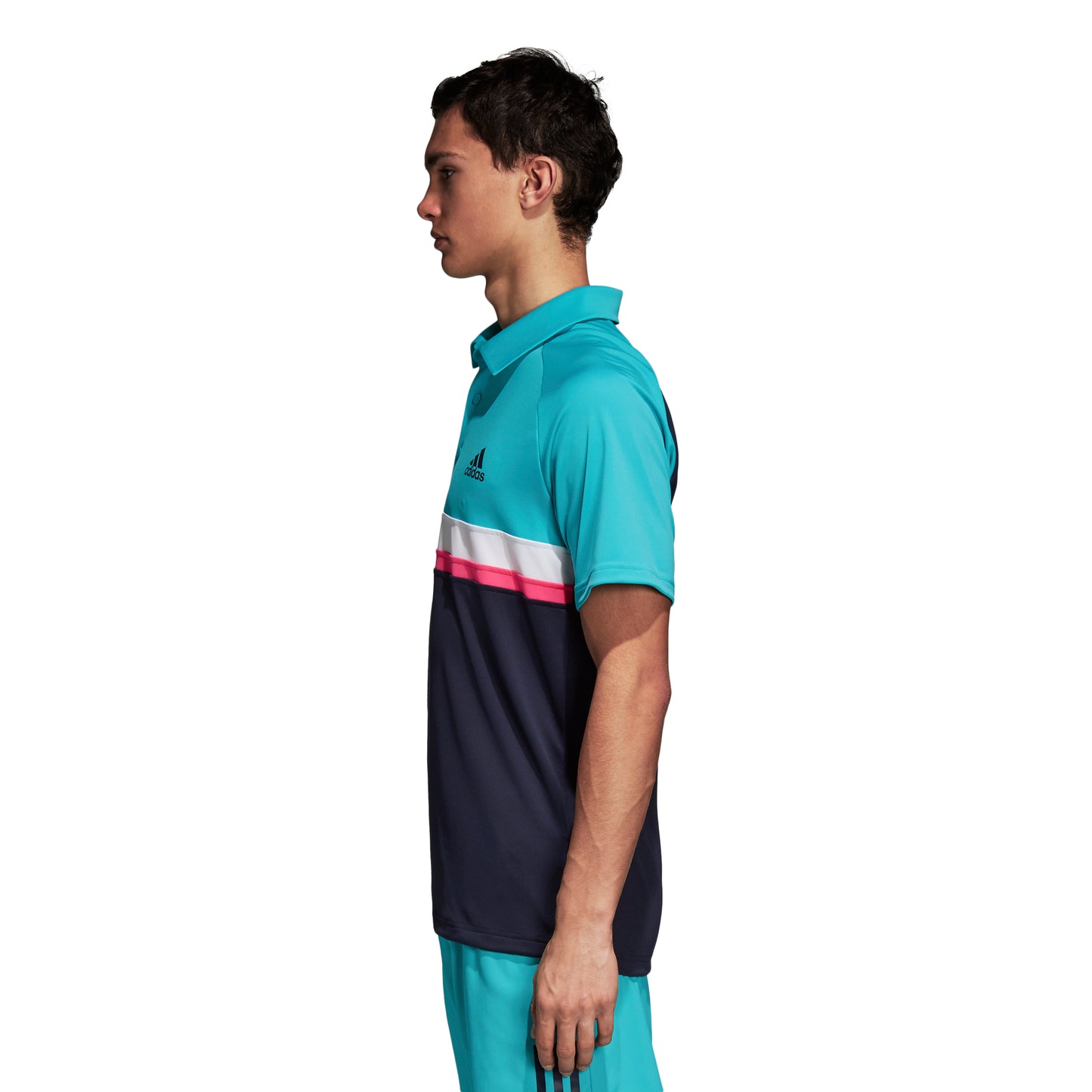 adidas Men's Polo Club - Color Block Hi-Res Aqua D98739 - VuTennis
