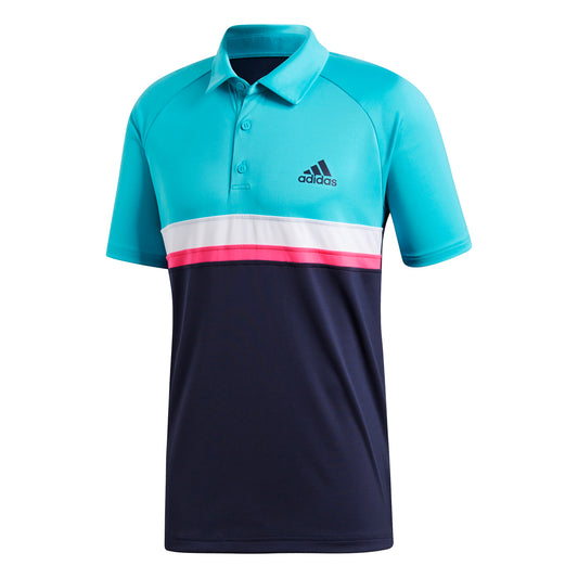 adidas Men's Polo Club - Color Block Hi-Res Aqua D98739 - VuTennis