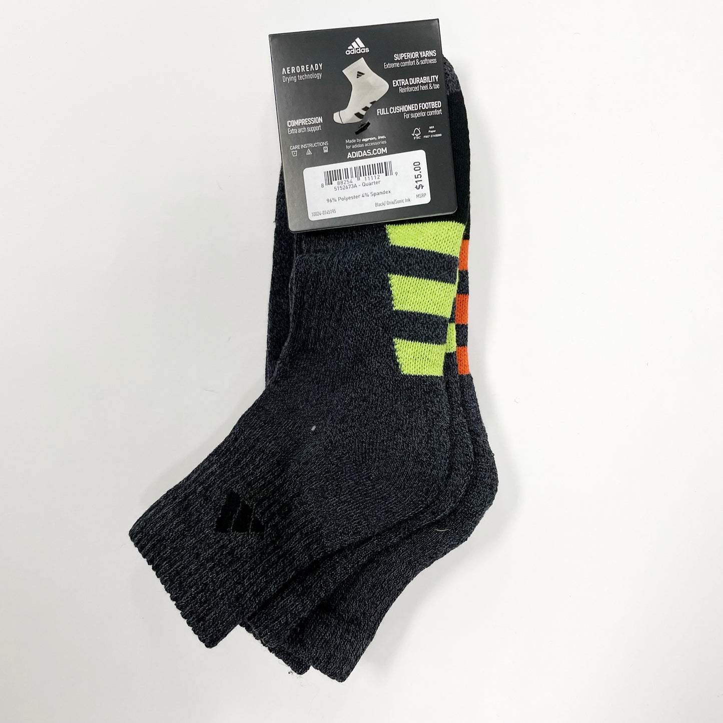 Adidas Men's Cushion quarter-cut 3 pairs socks