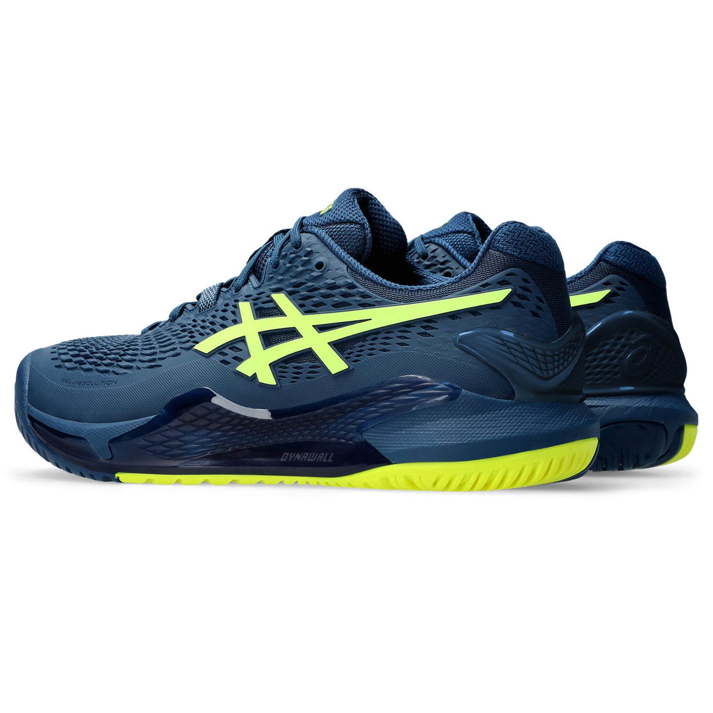 Asics Gel Resolution 9 Men Wide tennis shoes 376-404 Mako Blue/Yellow