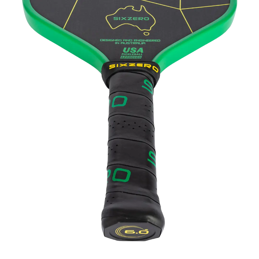 Six Zero Double Black Diamond Control 16mm Pickleball paddle - Green/Gold