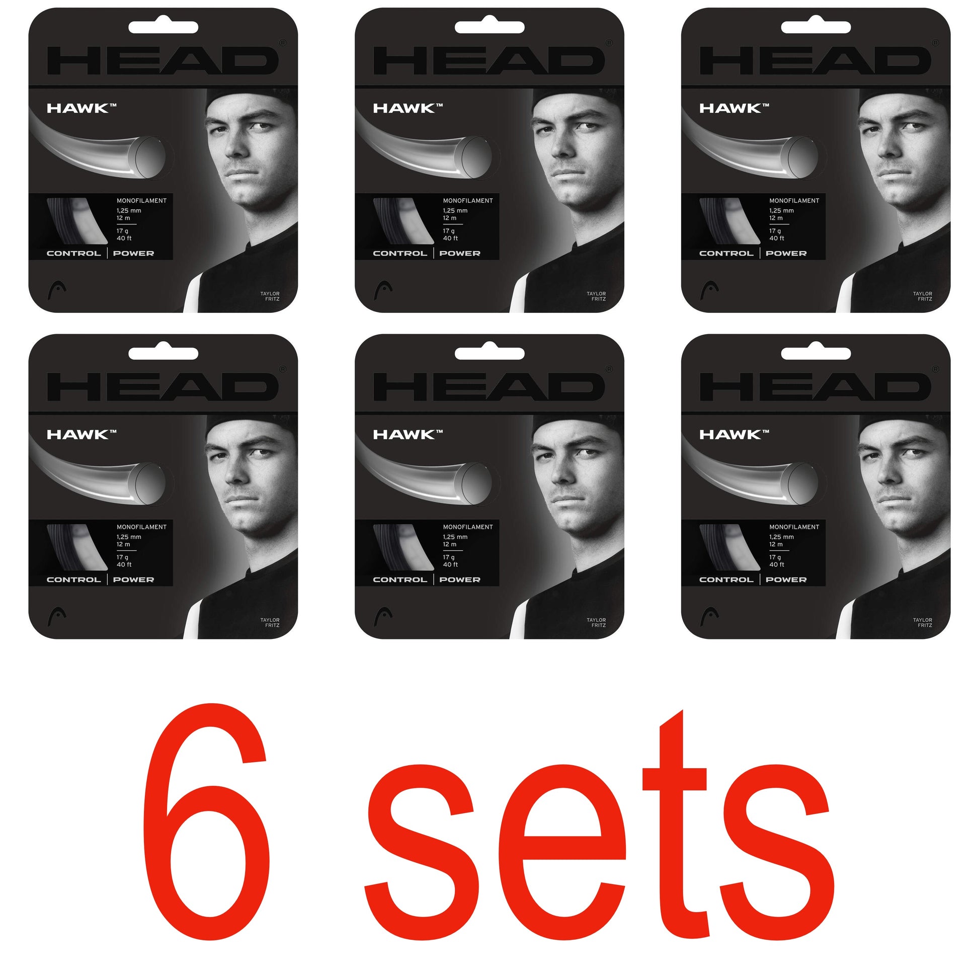 Head Hawk Tennis String - Black - VuTennis.com