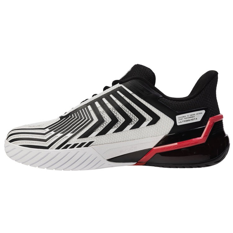 K-Swiss Ultrashot 4 men's tennis shoes - White/Black/Red 4437-140