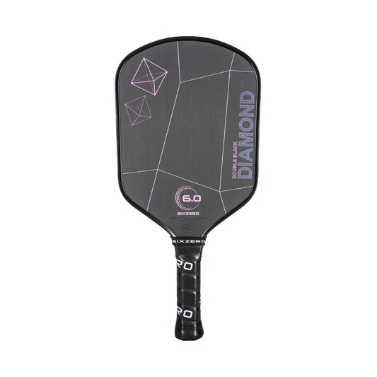 Six Zero Double Black Diamond Control 14mm Pickleball paddle - Cherry Blossom (black edgeguard)