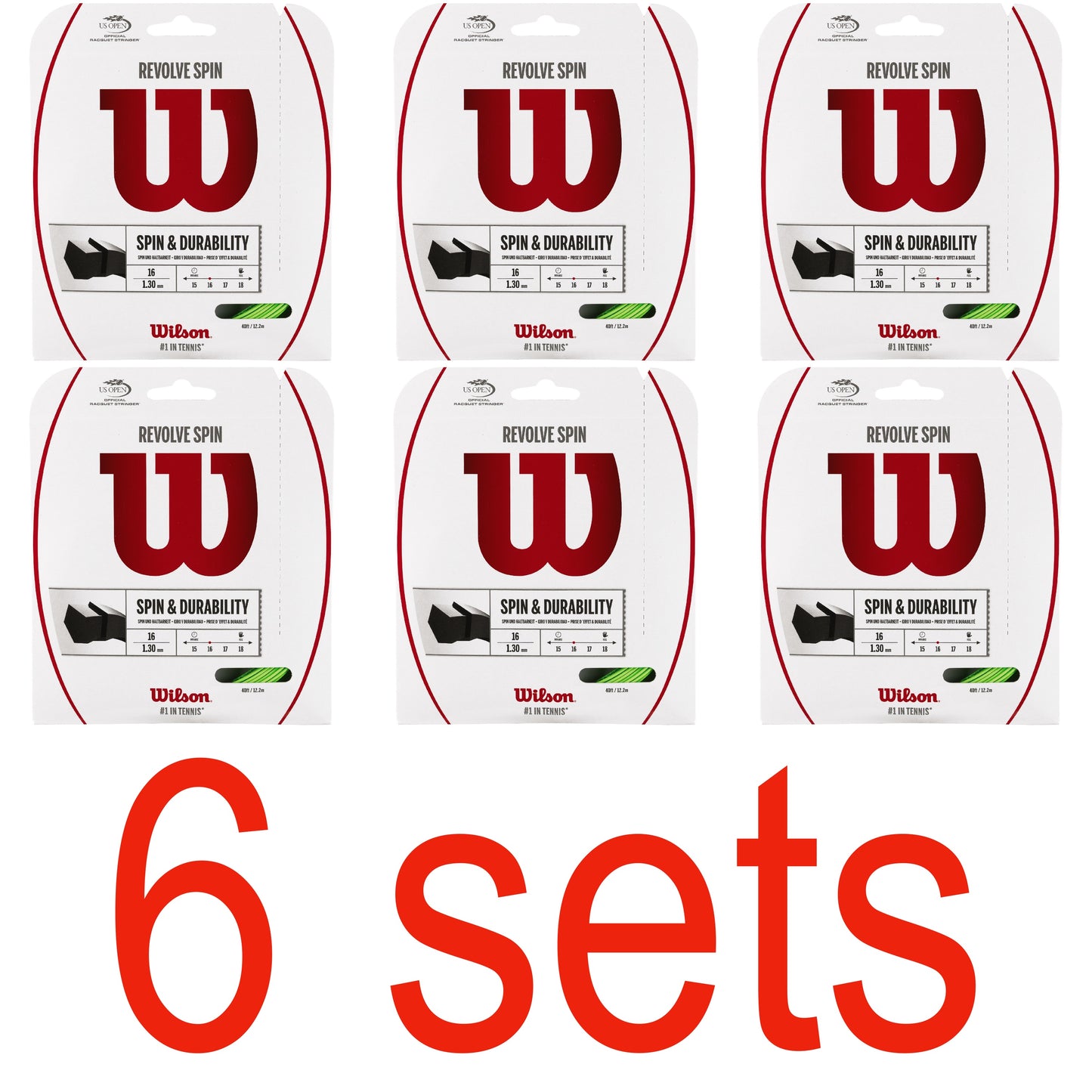 Wilson Revolve Spin Green Tennis String - VuTennis.com