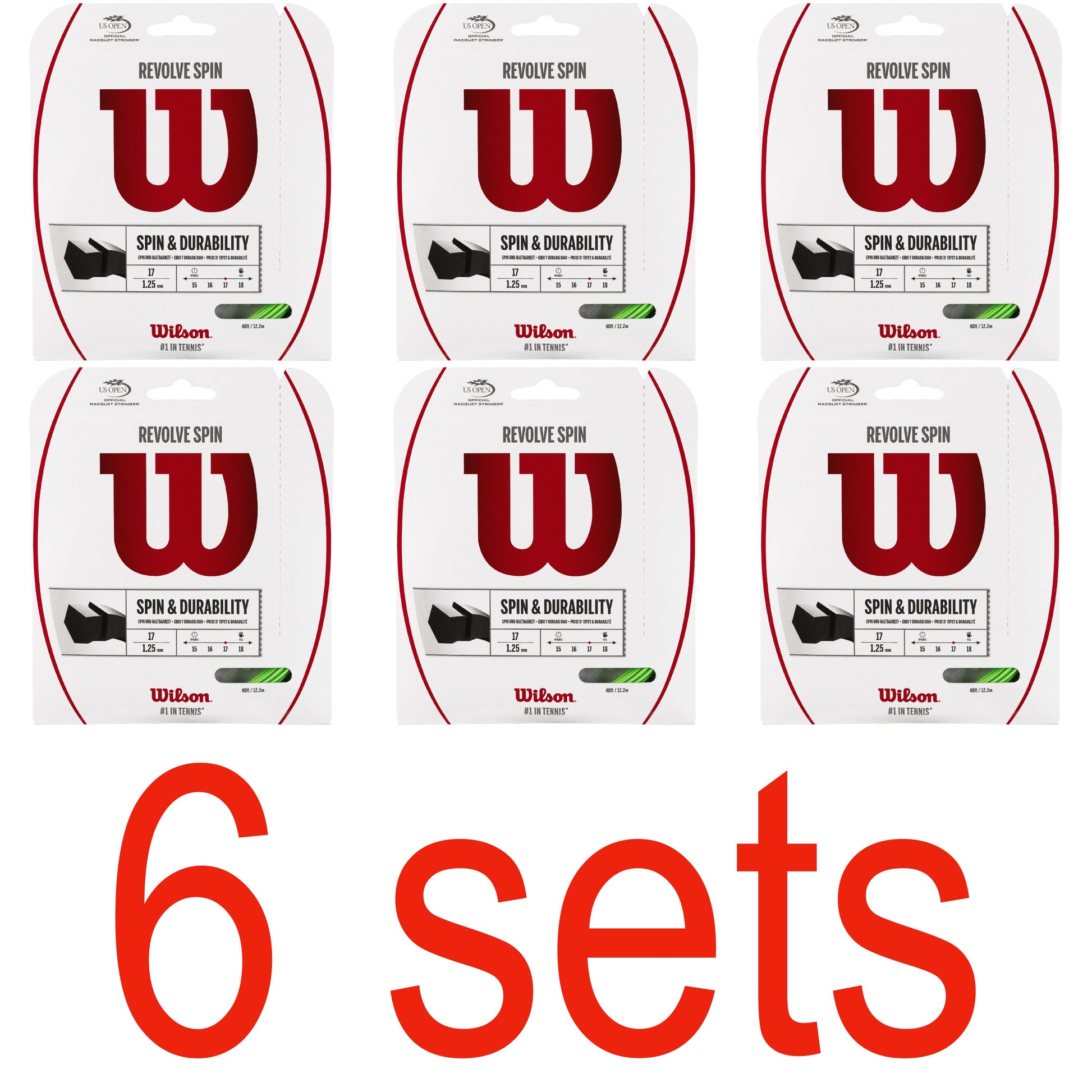 Wilson Revolve Spin Green Tennis String - VuTennis.com