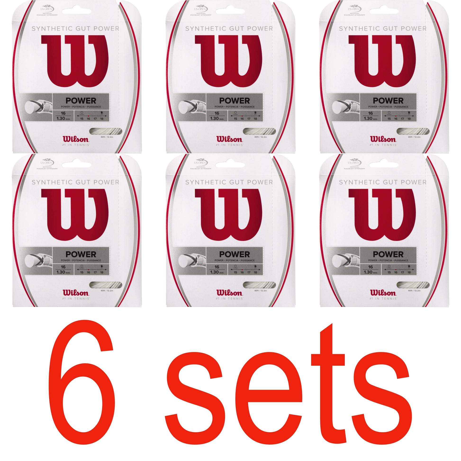 Wilson Synthetic Gut Power White Tennis String - VuTennis.com