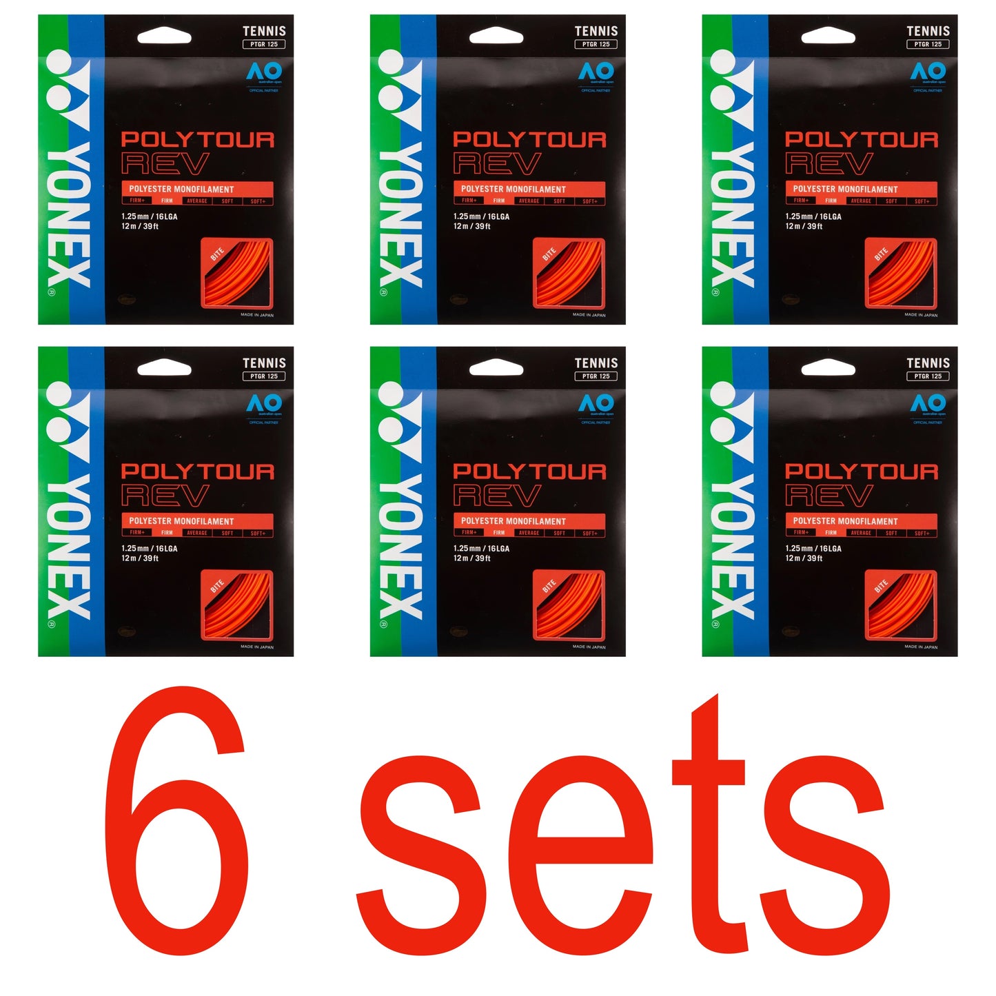 Yonex PolyTour Rev Orange Tennis String - VuTennis.com