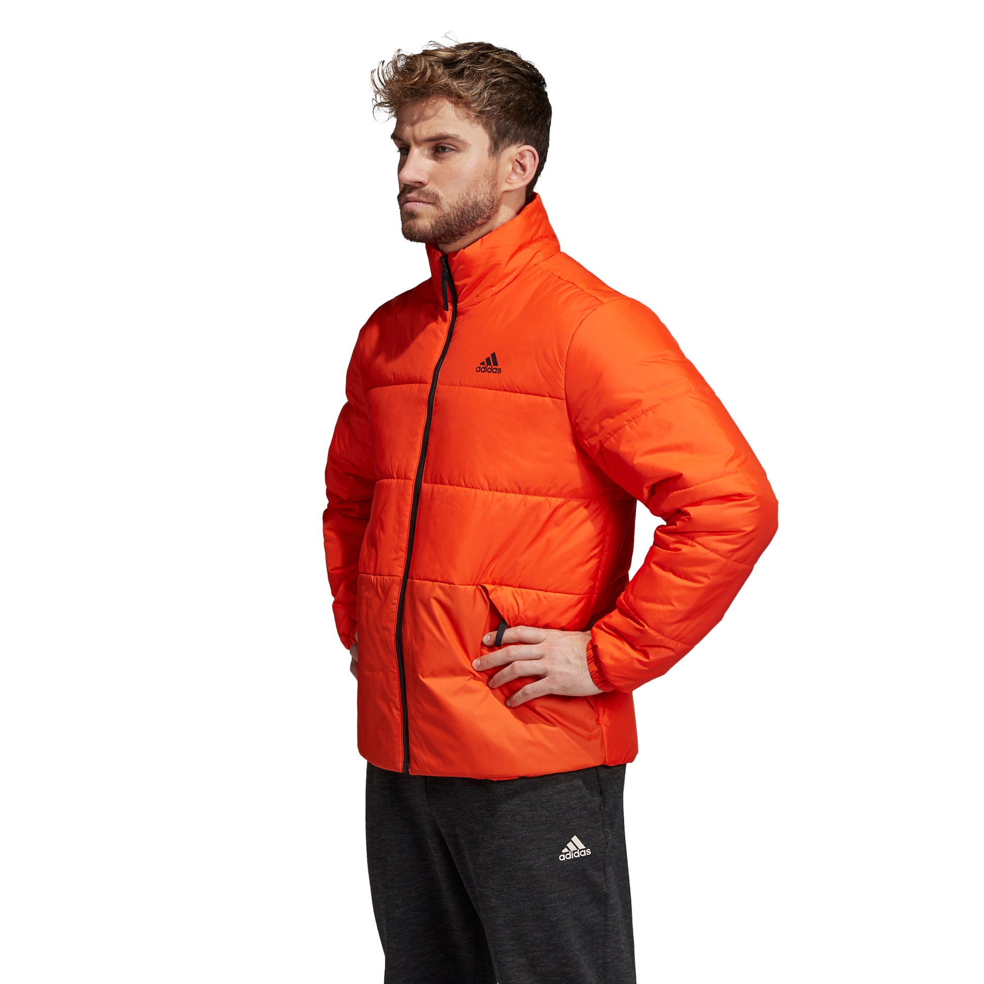 adidas Men's Jacket 3-Stripes Insulated Winter - Orange DZ1401 - VuTennis