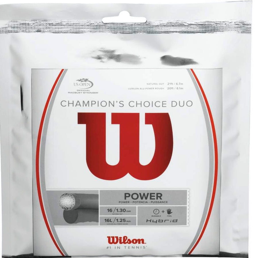Wilson Champion Choice Hybrid tennis string [Wilson Natural Gut & Luxilon ALU Power Rough] - VuTennis
