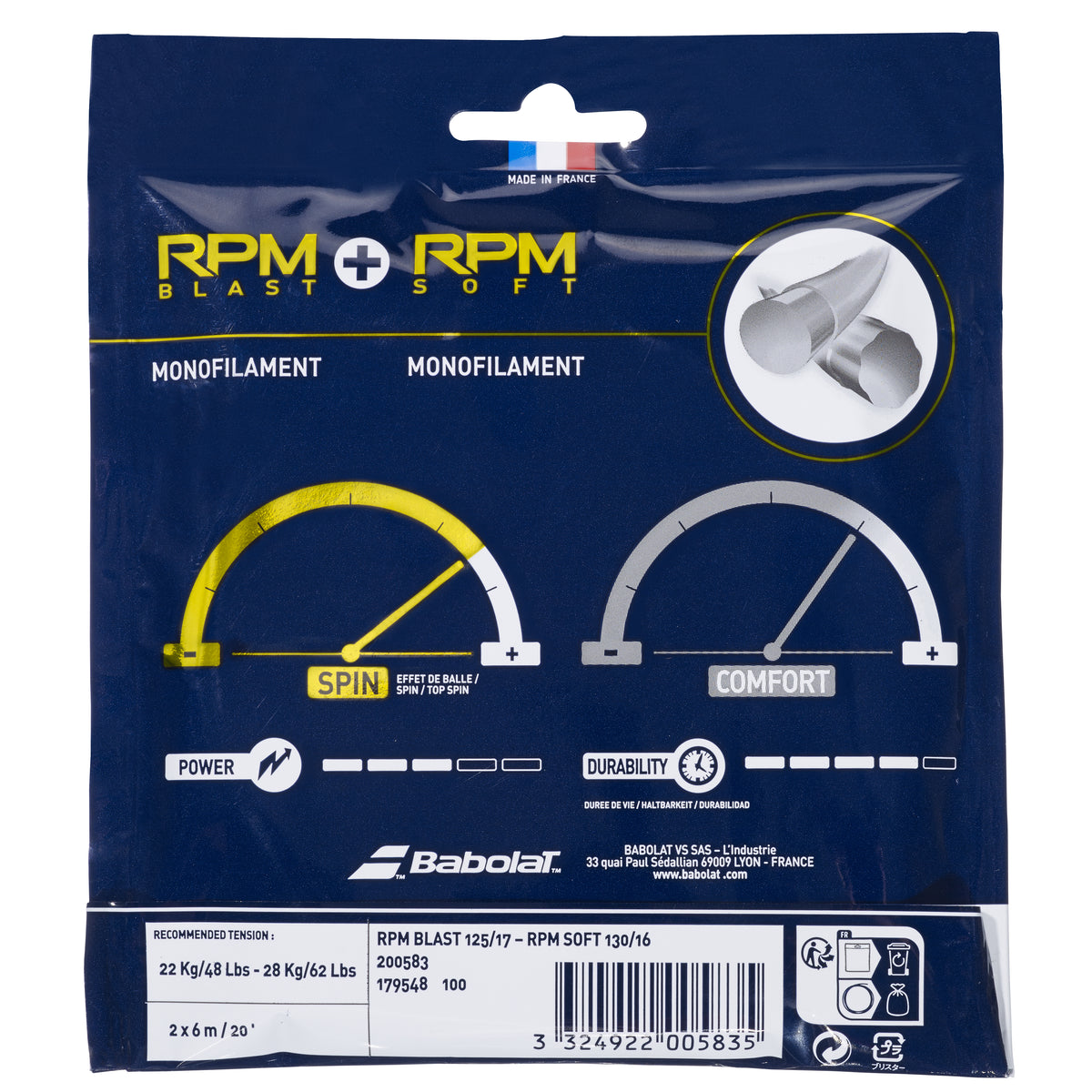 Babolat Rbm String Babolat RPM Blast + RPM Soft hybrid string set – Racquetstore.com